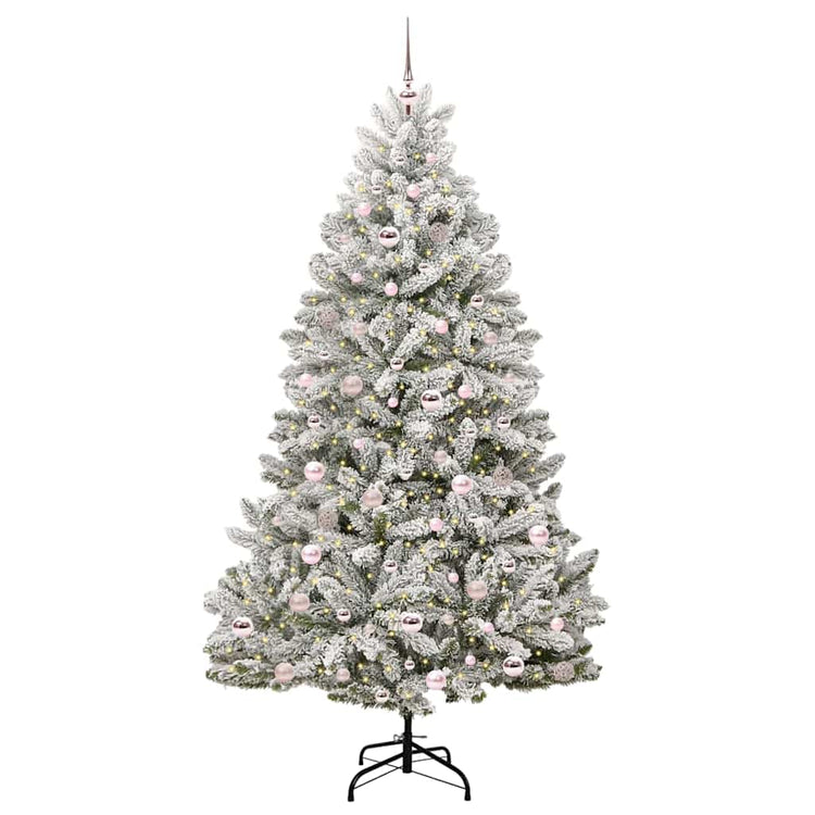 Vidaxx künstlicher Weihnachtsbaum mit 300 LED grün und weiß 210 cm PVC und Metall
