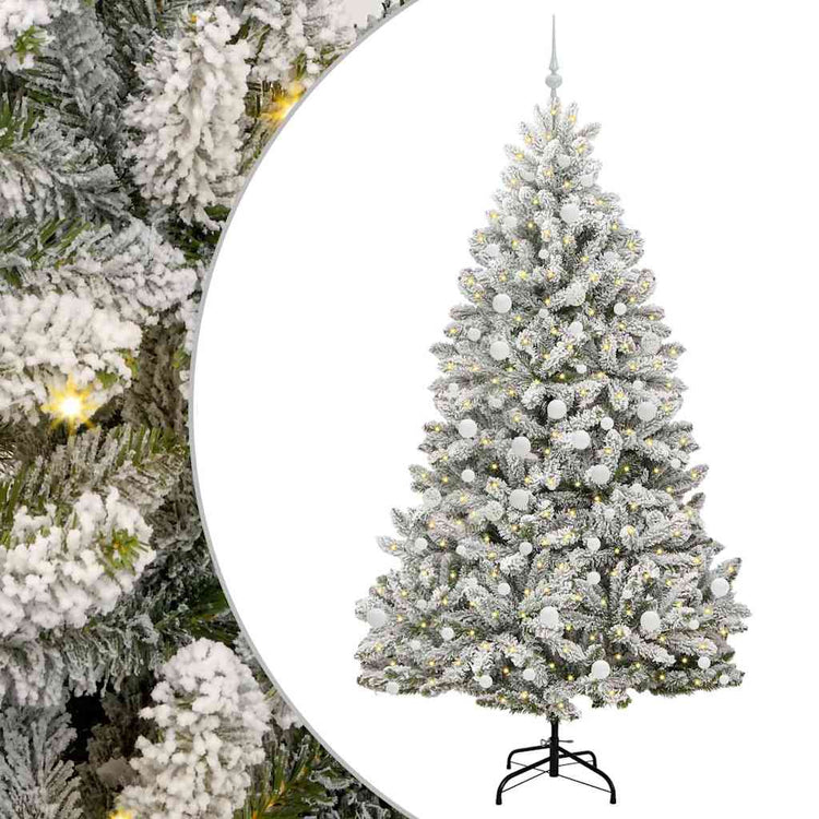 Vidaxx künstlicher Weihnachtsbaum mit 300 LED grün und weiß 210 cm PVC und Metall