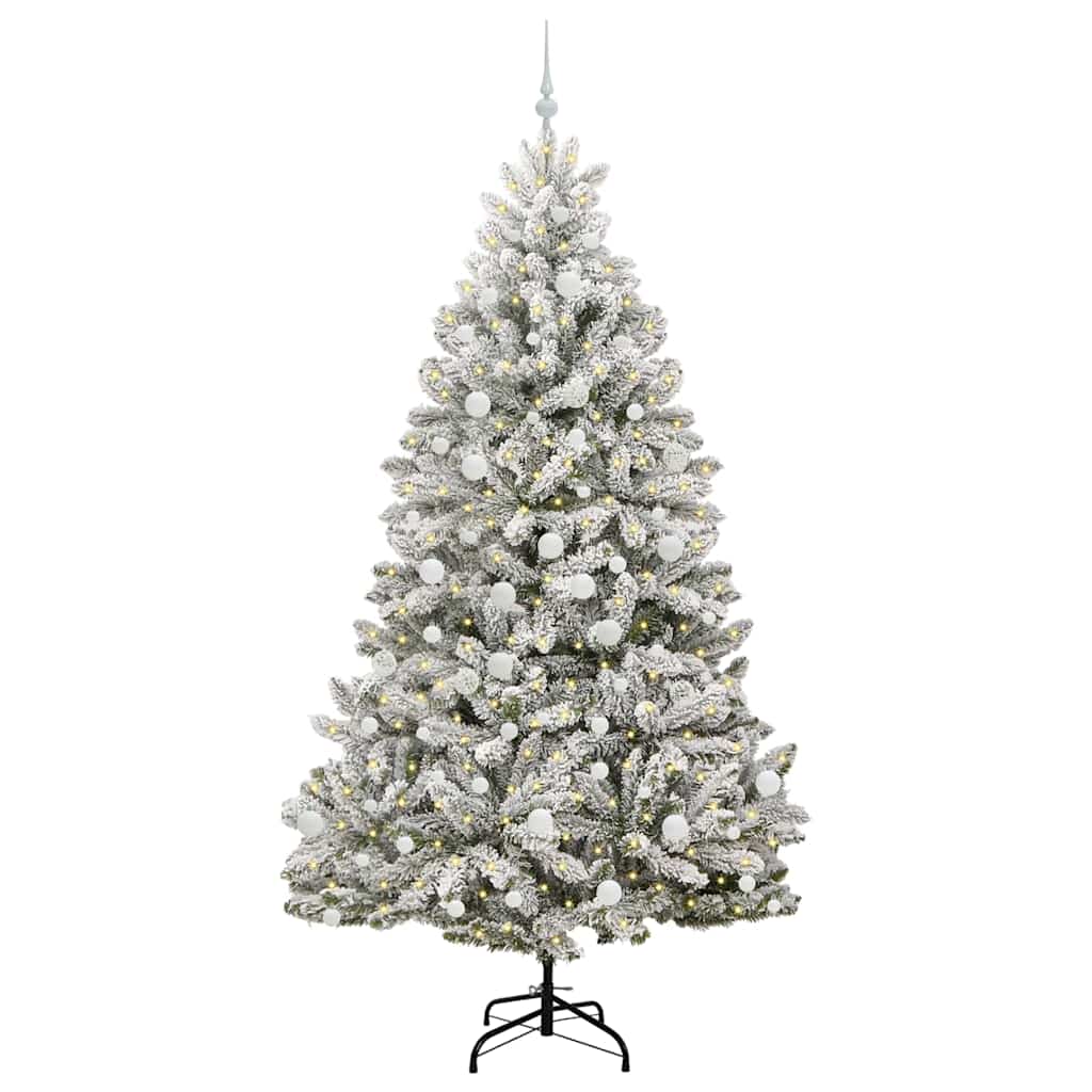 Vidaxx künstlicher Weihnachtsbaum mit 300 LED grün und weiß 210 cm PVC und Metall