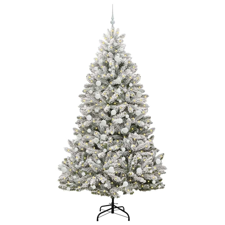 Vidaxx künstlicher Weihnachtsbaum mit 300 LED grün und weiß 210 cm PVC und Metall