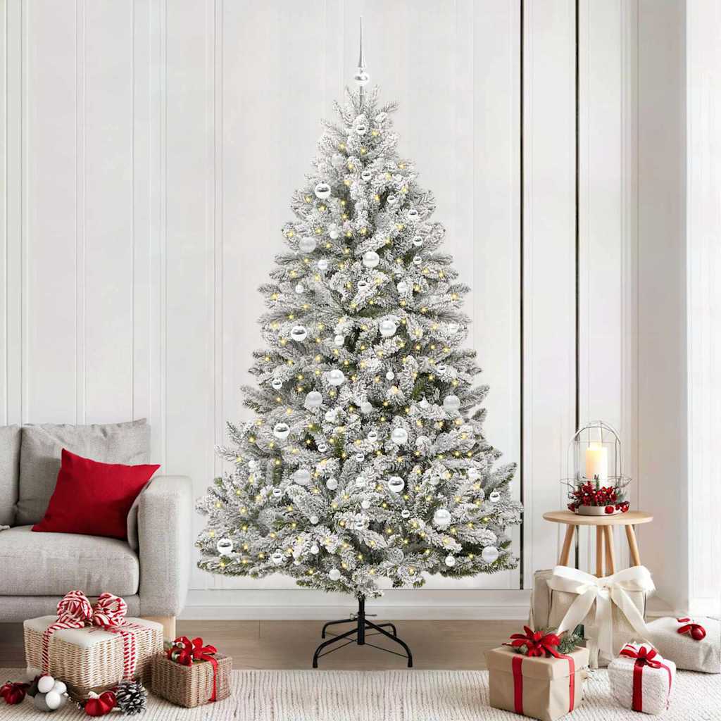 Vidaxx künstlicher Weihnachtsbaum mit 300 LED grün und weiß 210 cm PVC und Metall