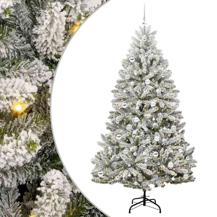 Vidaxx künstlicher Weihnachtsbaum mit 300 LED grün und weiß 210 cm PVC und Metall