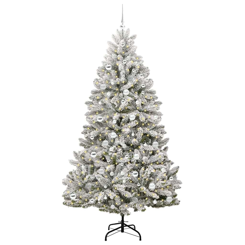 Vidaxx künstlicher Weihnachtsbaum mit 300 LED grün und weiß 210 cm PVC und Metall
