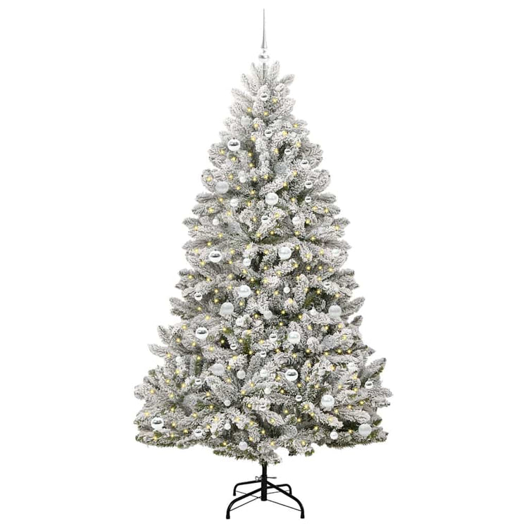 Vidaxx künstlicher Weihnachtsbaum mit 300 LED grün und weiß 210 cm PVC und Metall