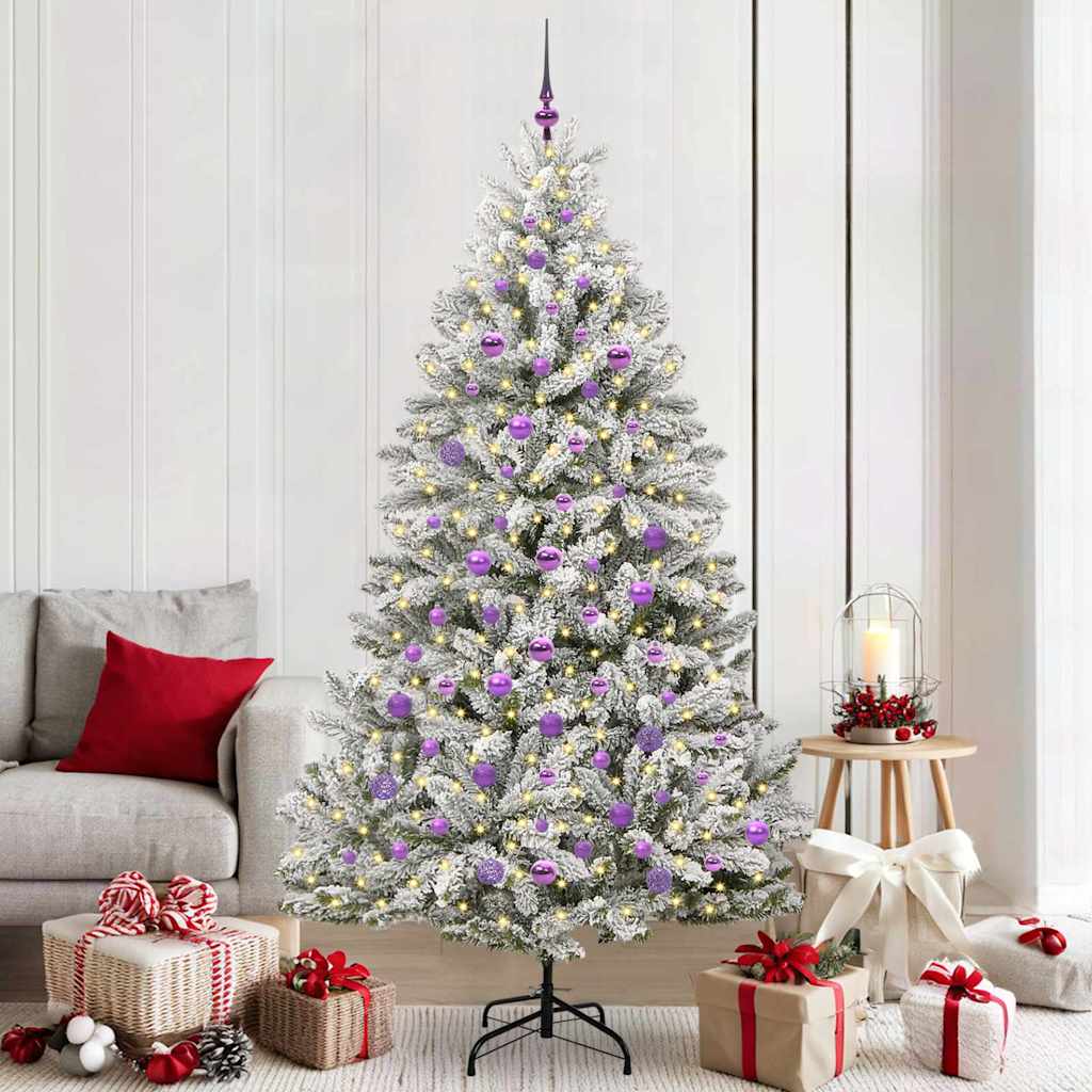 Vidaxx künstlicher Weihnachtsbaum mit 300 LED grün und weiß 210 cm PVC und Metall