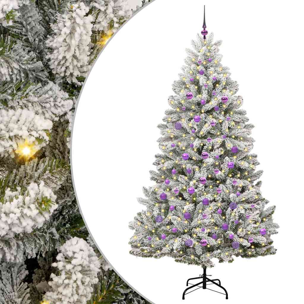 Vidaxx künstlicher Weihnachtsbaum mit 300 LED grün und weiß 210 cm PVC und Metall