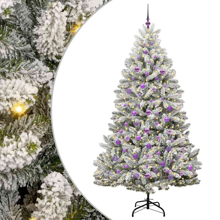 Vidaxx künstlicher Weihnachtsbaum mit 300 LED grün und weiß 210 cm PVC und Metall
