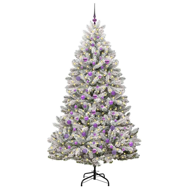 Vidaxx künstlicher Weihnachtsbaum mit 300 LED grün und weiß 210 cm PVC und Metall