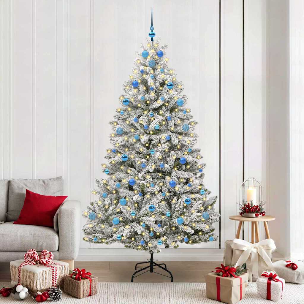 Vidaxx künstlicher Weihnachtsbaum mit 300 LED grün und weiß 210 cm PVC und Metall