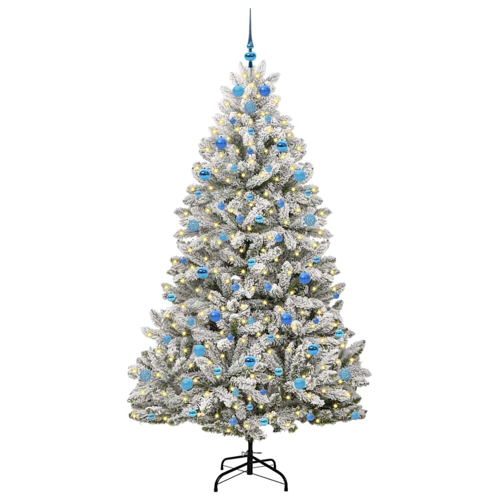 Vidaxx künstlicher Weihnachtsbaum mit 300 LED grün und weiß 210 cm PVC und Metall