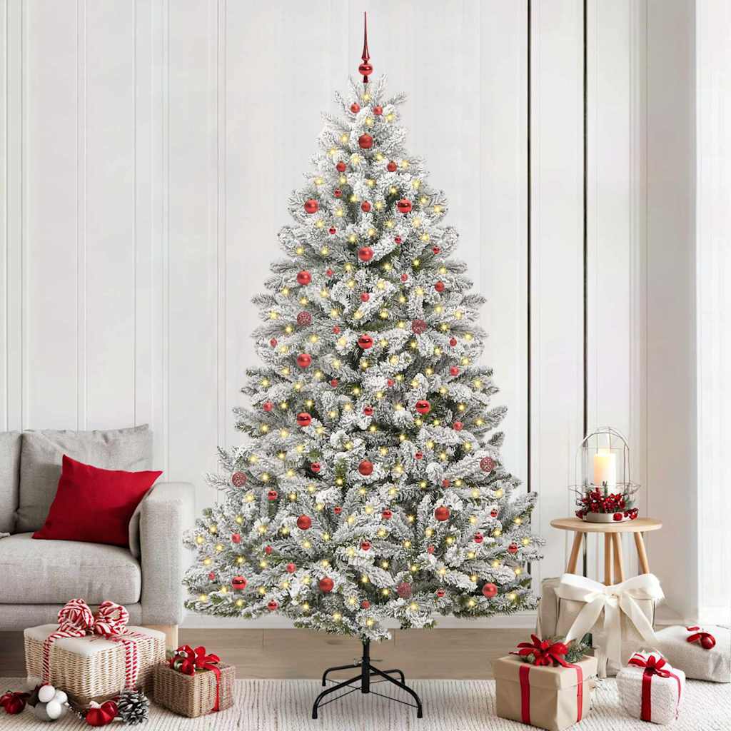 Vidaxx künstlicher Weihnachtsbaum mit 300 LED grün und weiß, 240 cm PVC und Metall