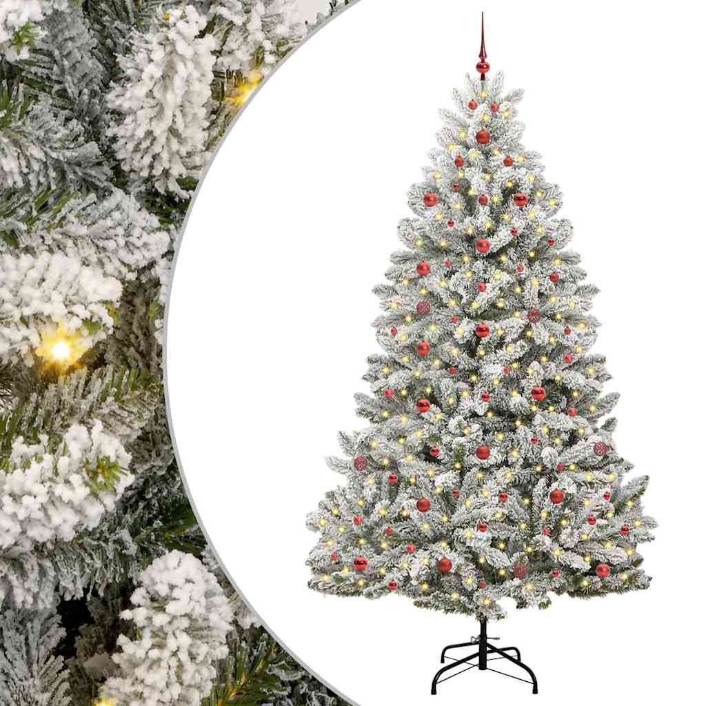 Vidaxx künstlicher Weihnachtsbaum mit 300 LED grün und weiß, 240 cm PVC und Metall