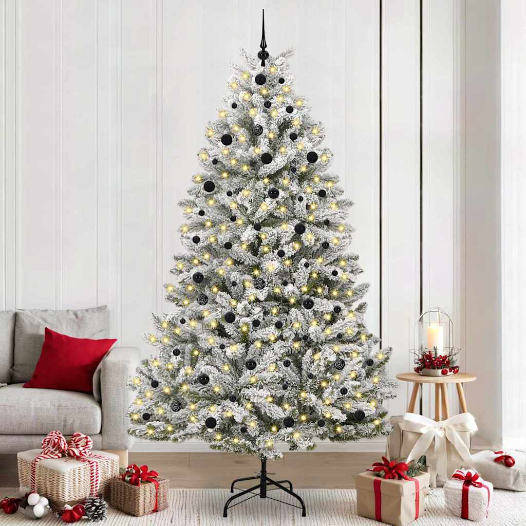 Vidaxx künstlicher Weihnachtsbaum mit 300 LED grün und weiß, 240 cm PVC und Metall