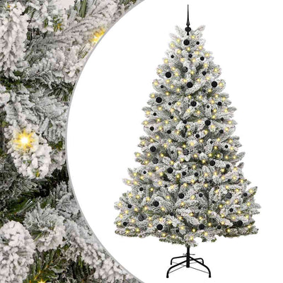 Vidaxx künstlicher Weihnachtsbaum mit 300 LED grün und weiß, 240 cm PVC und Metall