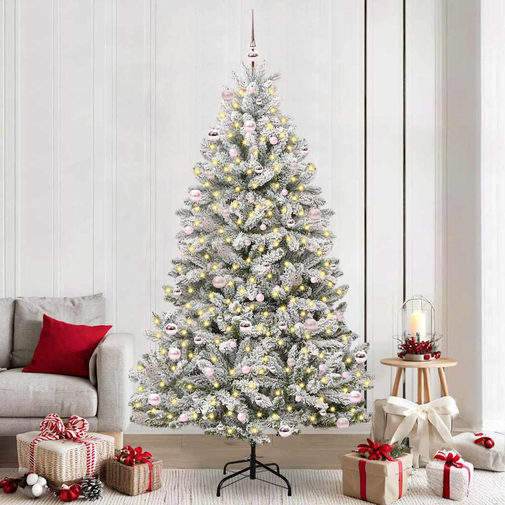 Vidaxx künstlicher Weihnachtsbaum mit 300 LED grün und weiß, 240 cm PVC und Metall
