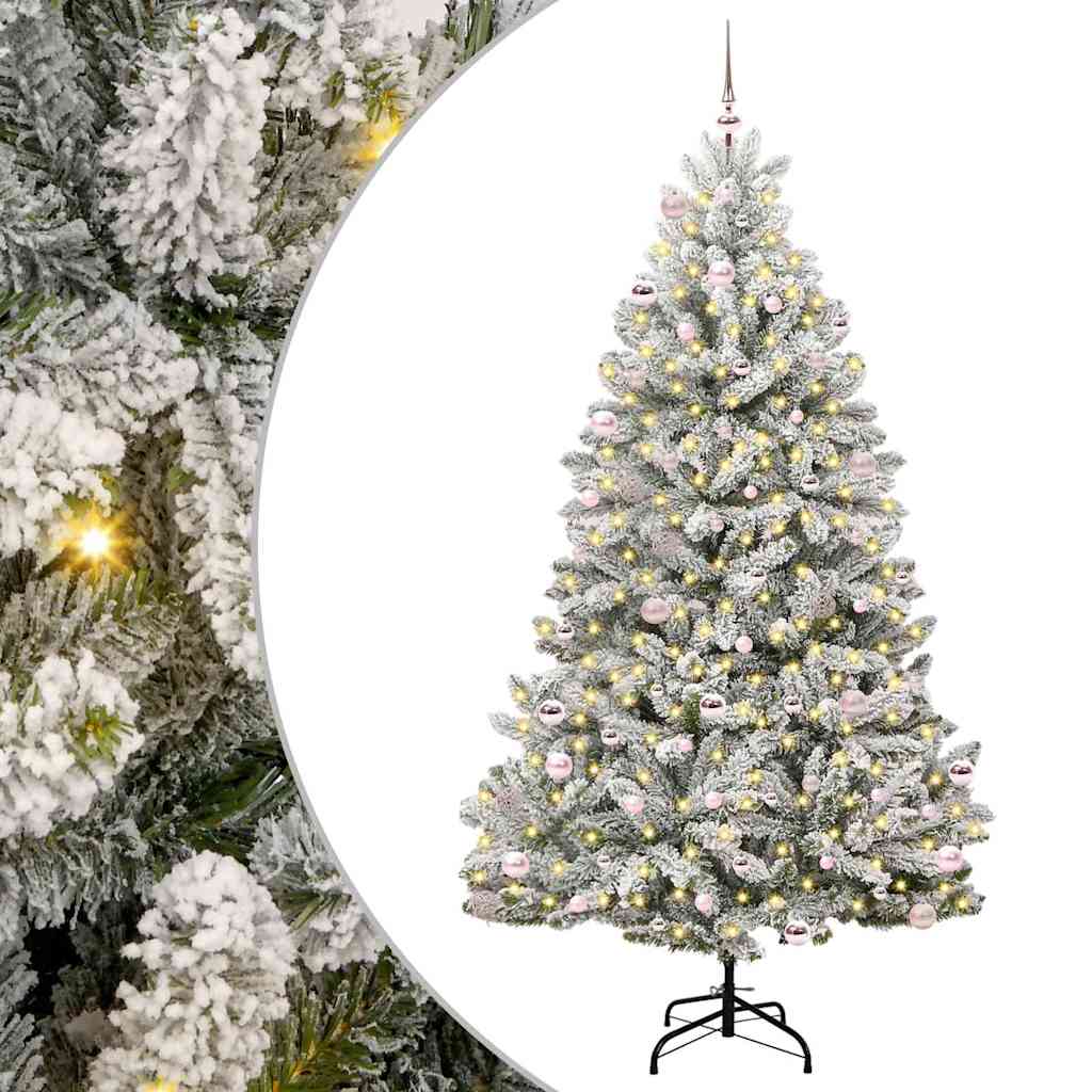 Vidaxx künstlicher Weihnachtsbaum mit 300 LED grün und weiß, 240 cm PVC und Metall
