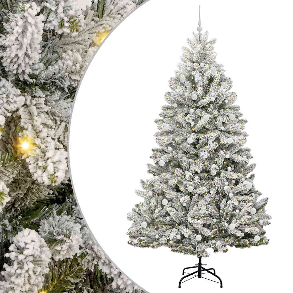 Vidaxx künstlicher Weihnachtsbaum mit 300 LED grün und weiß, 240 cm PVC und Metall