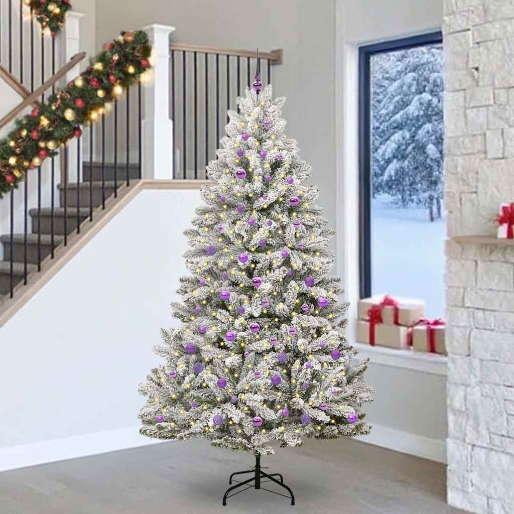 Vidaxx künstlicher Weihnachtsbaum mit 300 LED grün und weiß, 240 cm PVC und Metall