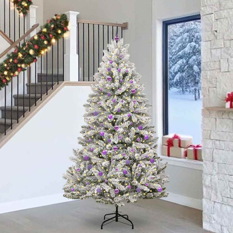 Vidaxx künstlicher Weihnachtsbaum mit 300 LED grün und weiß, 240 cm PVC und Metall