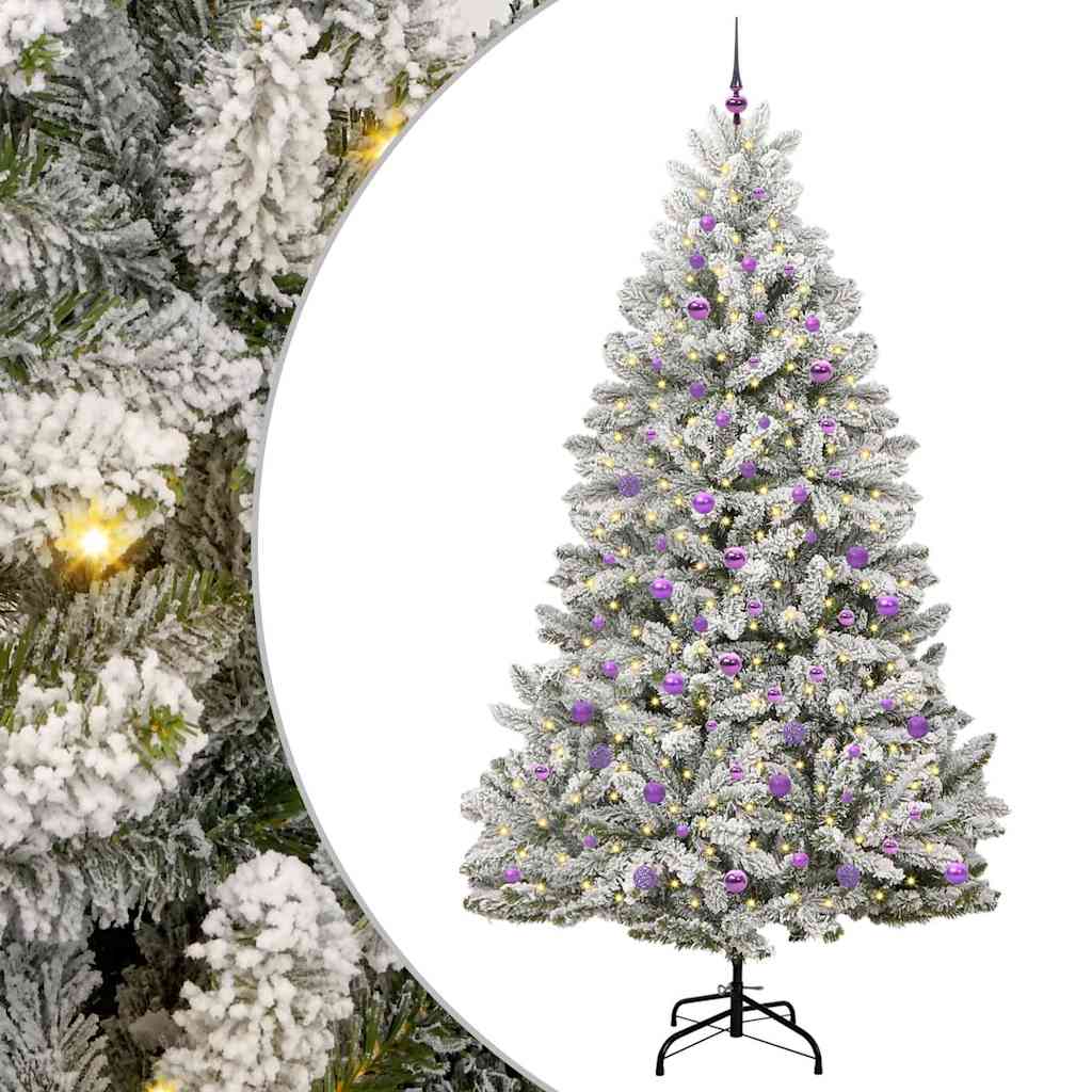 Vidaxx künstlicher Weihnachtsbaum mit 300 LED grün und weiß, 240 cm PVC und Metall