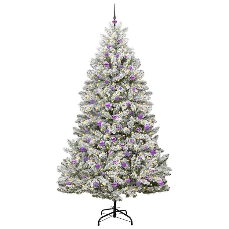 Vidaxx künstlicher Weihnachtsbaum mit 300 LED grün und weiß, 240 cm PVC und Metall