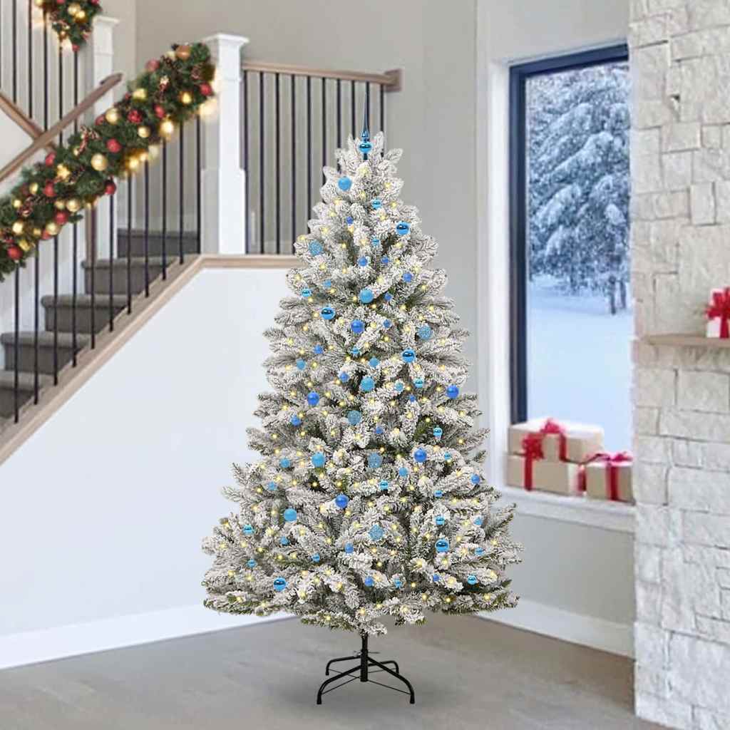 Vidaxx künstlicher Weihnachtsbaum mit 300 LED grün und weiß, 240 cm PVC und Metall