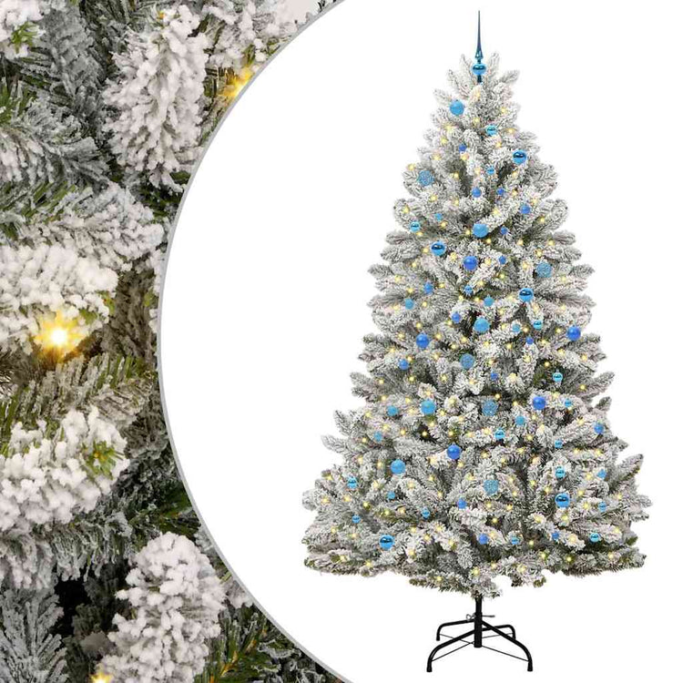Vidaxx künstlicher Weihnachtsbaum mit 300 LED grün und weiß, 240 cm PVC und Metall