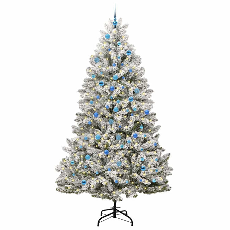 Vidaxx künstlicher Weihnachtsbaum mit 300 LED grün und weiß, 240 cm PVC und Metall
