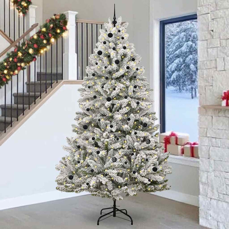 Vidaxx künstlicher Weihnachtsbaum mit 300 LED grün und weiß, 270 cm PVC und Metall