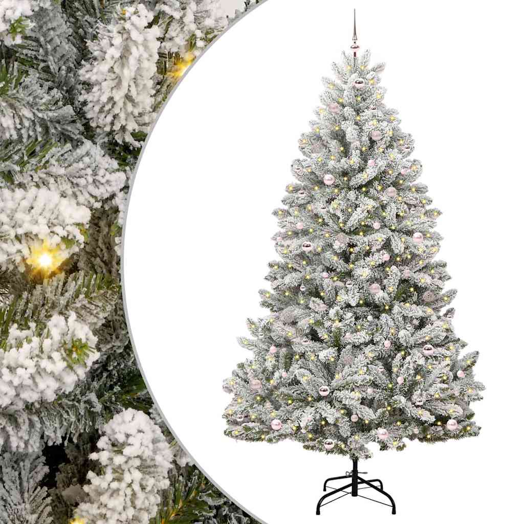 Vidaxx künstlicher Weihnachtsbaum mit 300 LED grün und weiß, 270 cm PVC und Metall