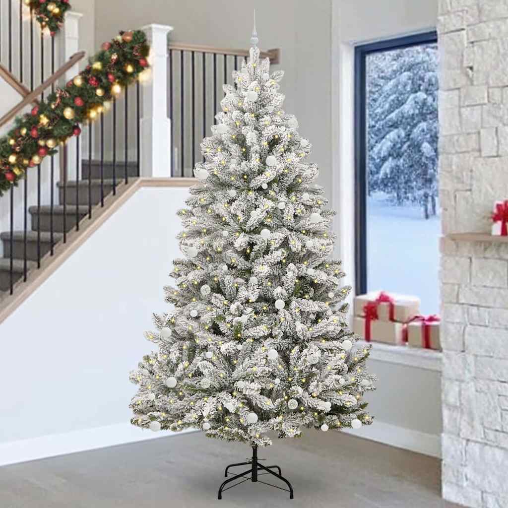 Vidaxx künstlicher Weihnachtsbaum mit 300 LED grün und weiß, 270 cm PVC und Metall