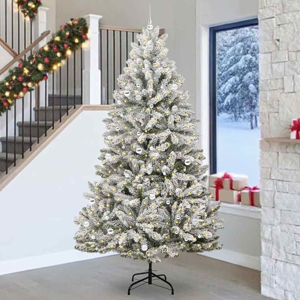 Vidaxx künstlicher Weihnachtsbaum mit 300 LED grün und weiß, 270 cm PVC und Metall