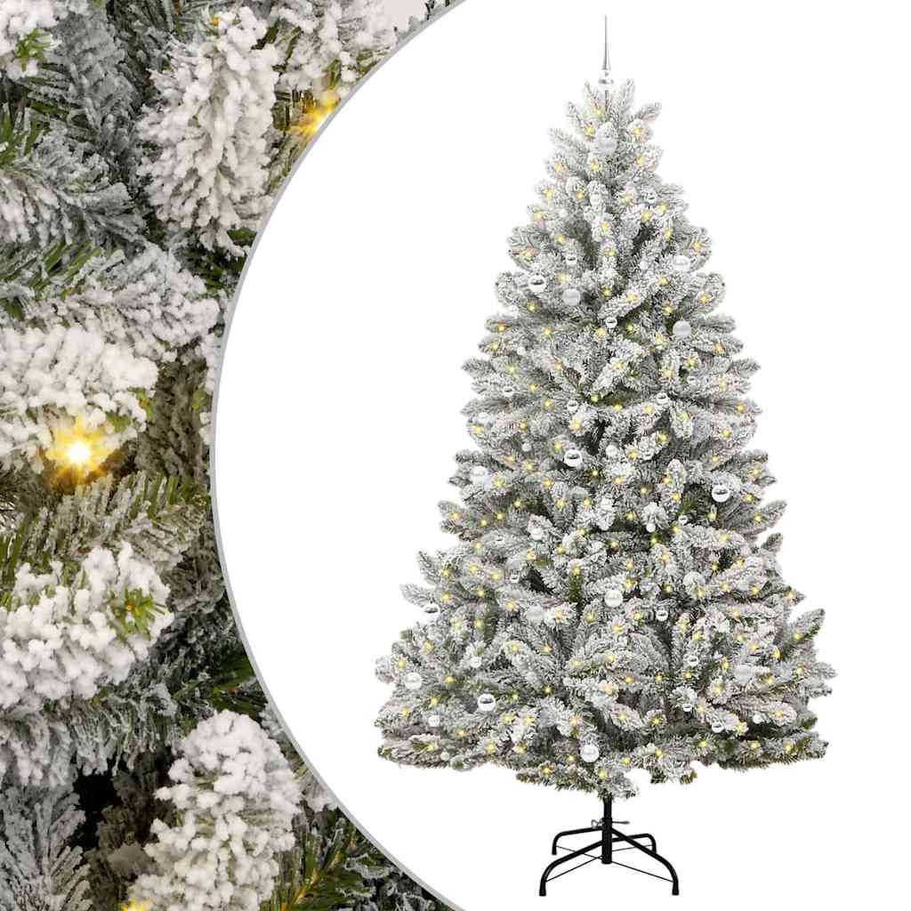 Vidaxx künstlicher Weihnachtsbaum mit 300 LED grün und weiß, 270 cm PVC und Metall