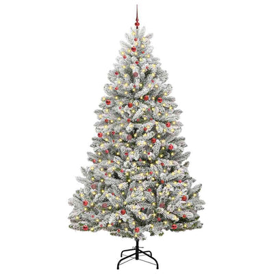 Vidaxx künstlicher Weihnachtsbaum mit 300 LED grün und weiß, 300 cm PVC und Metall