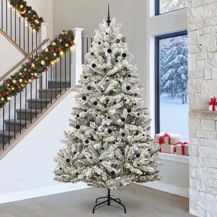 Vidaxx künstlicher Weihnachtsbaum mit 300 LED grün und weiß, 300 cm PVC und Metall