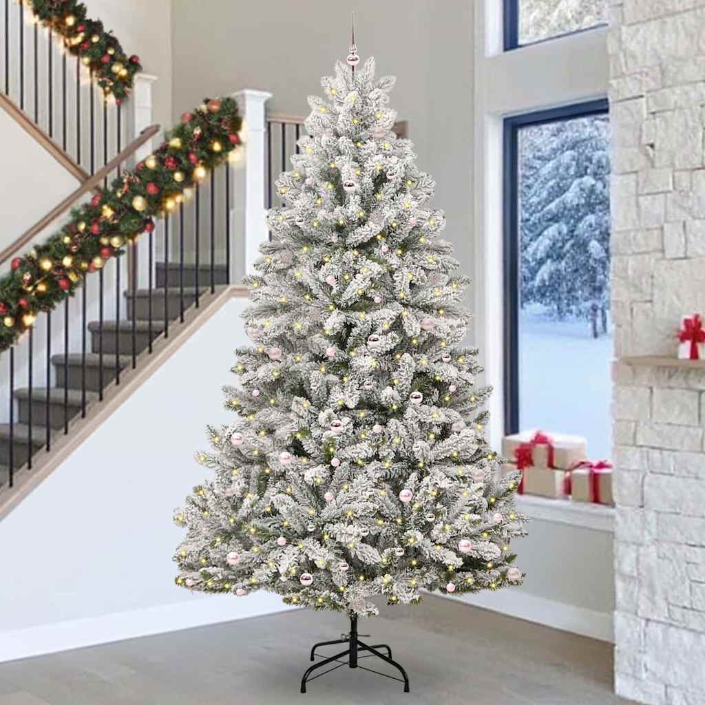 Vidaxx künstlicher Weihnachtsbaum mit 300 LED grün und weiß, 300 cm PVC und Metall