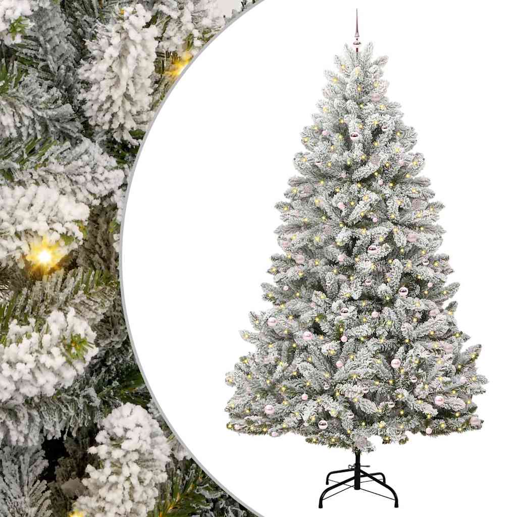 Vidaxx künstlicher Weihnachtsbaum mit 300 LED grün und weiß, 300 cm PVC und Metall
