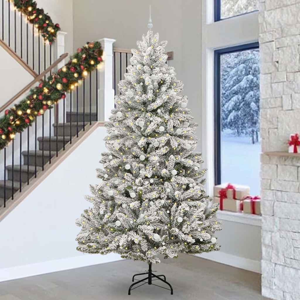 Vidaxx künstlicher Weihnachtsbaum mit 300 LED grün und weiß, 300 cm PVC und Metall