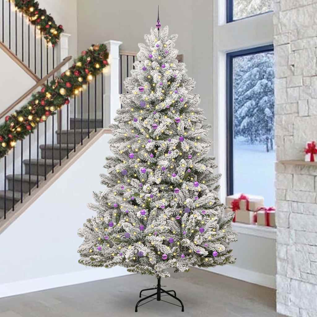 Vidaxx künstlicher Weihnachtsbaum mit 300 LED grün und weiß, 300 cm PVC und Metall
