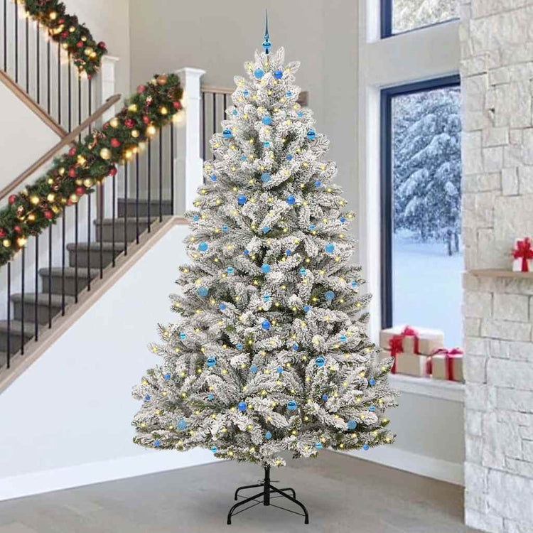 Vidaxx künstlicher Weihnachtsbaum mit 300 LED grün und weiß, 300 cm PVC und Metall