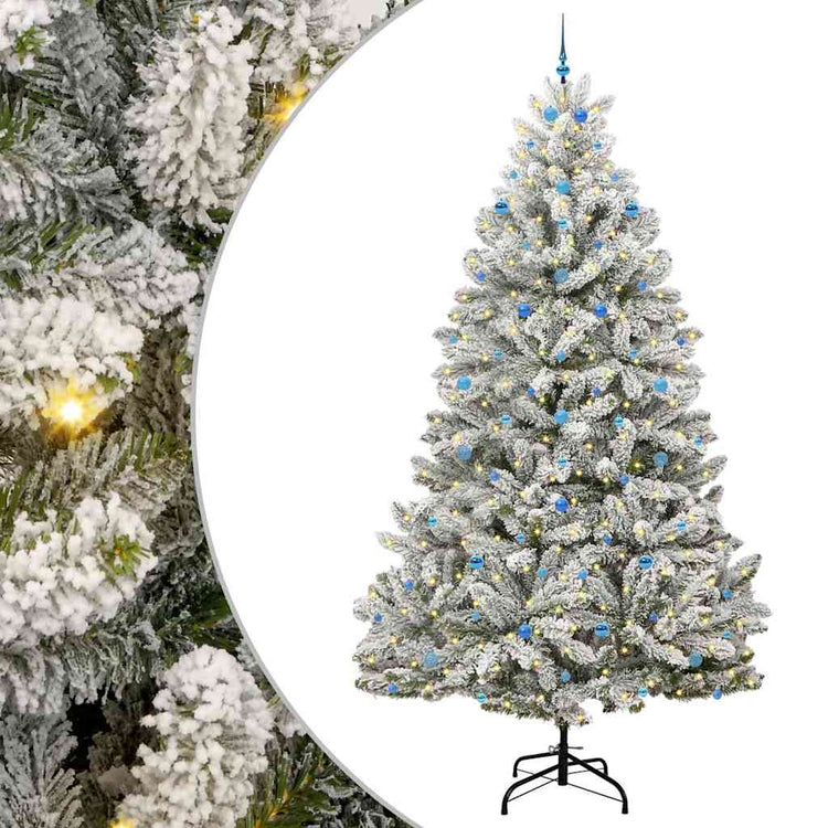 Vidaxx künstlicher Weihnachtsbaum mit 300 LED grün und weiß, 300 cm PVC und Metall
