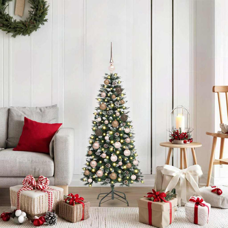 VidaXL künstlicher Weihnachtsbaum mit 150 LEDs grün, 120 cm PVC und Kunststoff und Stahl