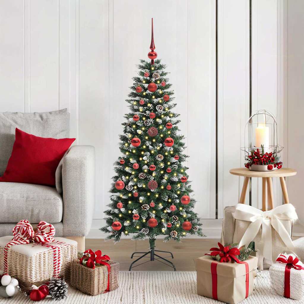 VidaXL künstlicher Weihnachtsbaum mit 150 LEDs grün, 120 cm PVC und Kunststoff und Stahl