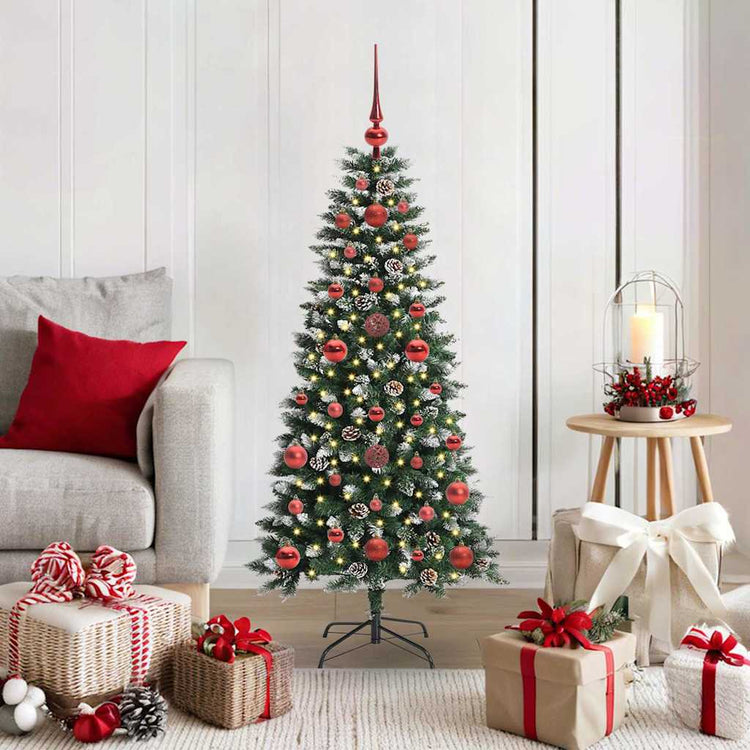 VidaXL künstlicher Weihnachtsbaum mit 150 LEDs grün, 120 cm PVC und Kunststoff und Stahl