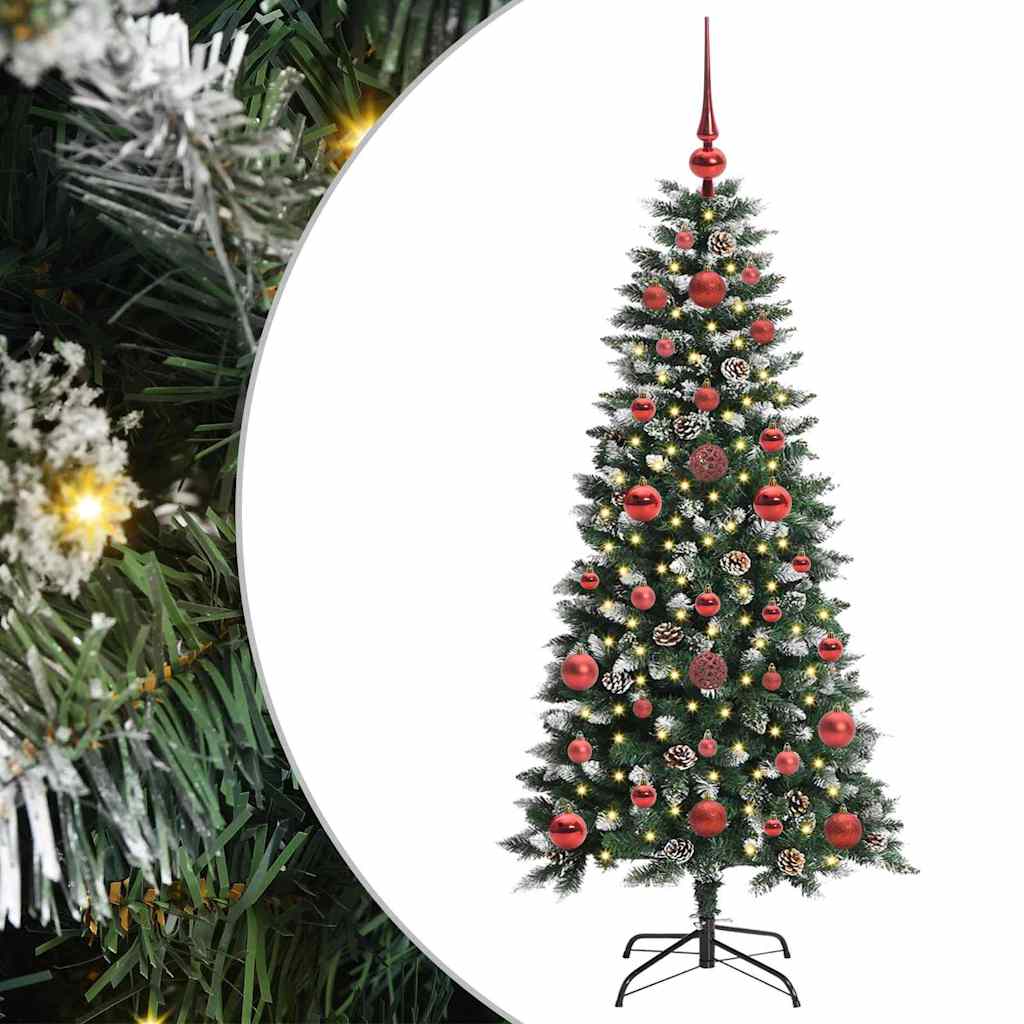 VidaXL künstlicher Weihnachtsbaum mit 150 LEDs grün, 120 cm PVC und Kunststoff und Stahl