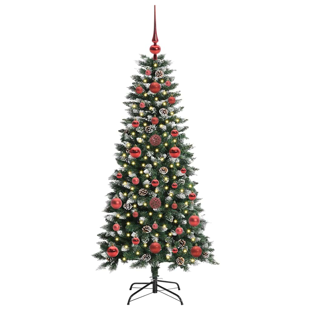 VidaXL künstlicher Weihnachtsbaum mit 150 LEDs grün, 120 cm PVC und Kunststoff und Stahl