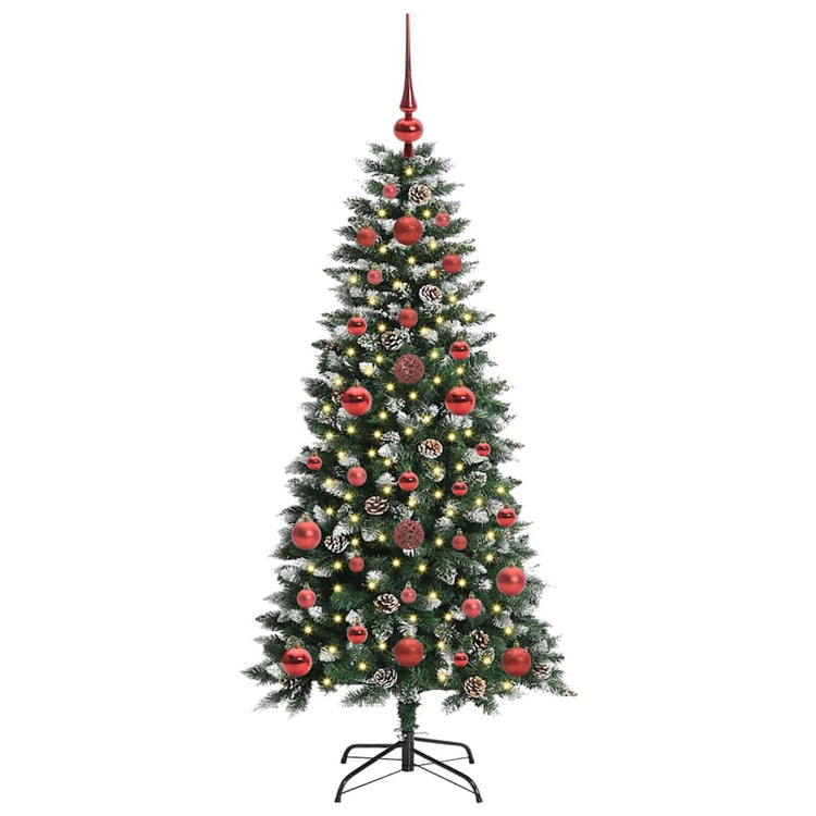 VidaXL künstlicher Weihnachtsbaum mit 150 LEDs grün, 120 cm PVC und Kunststoff und Stahl