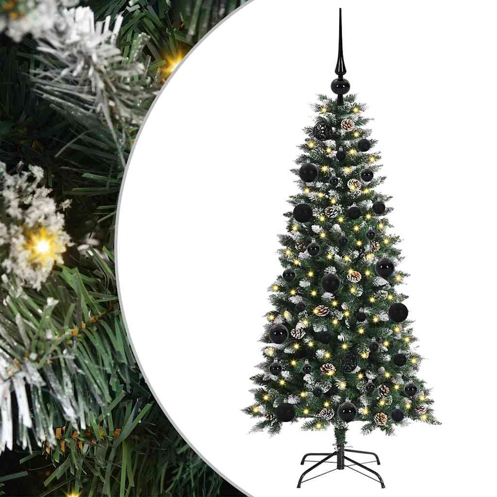 VidaXL künstlicher Weihnachtsbaum mit 150 LEDs grün, 120 cm PVC und Kunststoff und Stahl