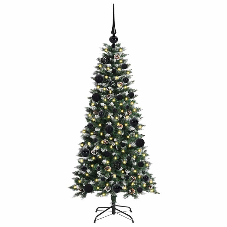 VidaXL künstlicher Weihnachtsbaum mit 150 LEDs grün, 120 cm PVC und Kunststoff und Stahl