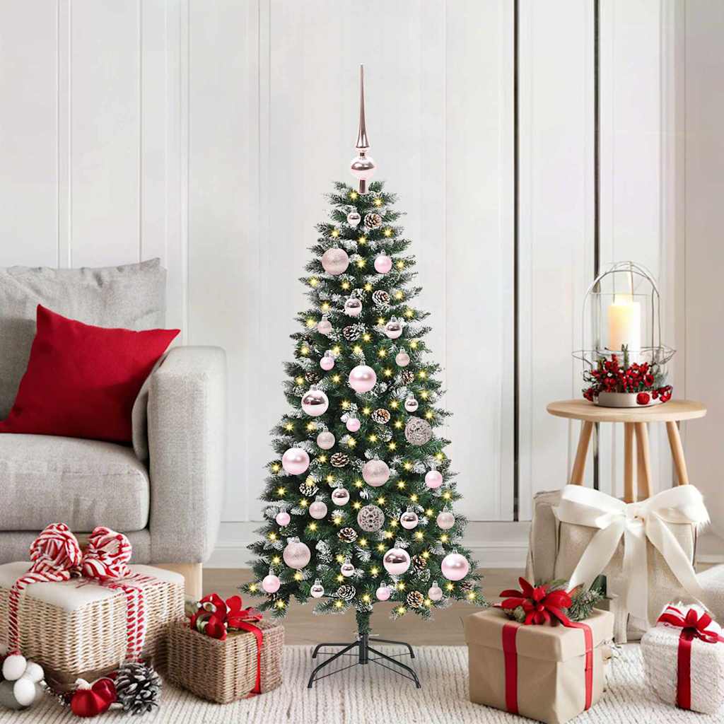 VidaXL künstlicher Weihnachtsbaum mit 150 LEDs grün, 120 cm PVC und Kunststoff und Stahl